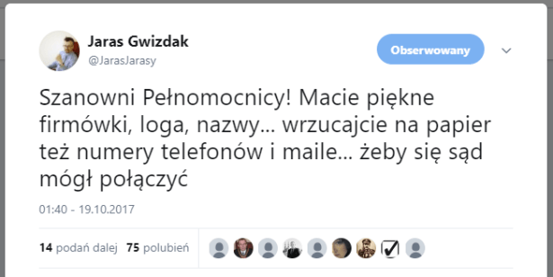 Przechwytywanie - tweet J.Gwizdak (1) ws wrzucania maili i telefonów.PNG